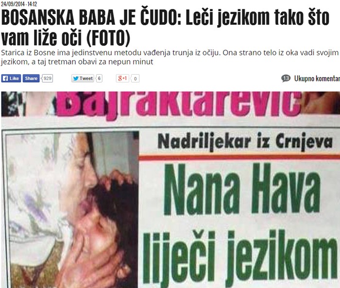 Fuj: Vrač-baba liže oči za zdravlje