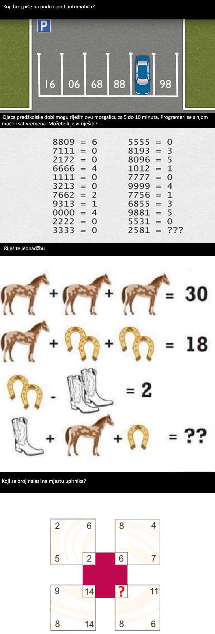 Možete li riješiti ove mozgalice?