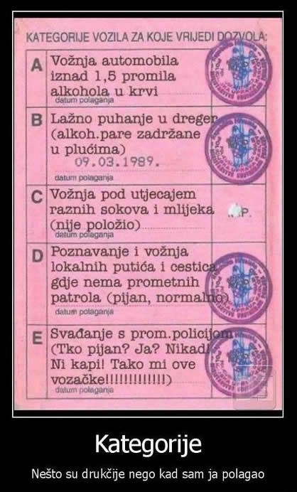 Diskriminacija, gdje su nam ove kategorije iz vozačke!?