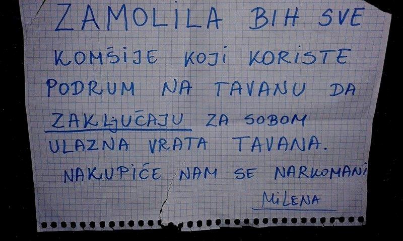 Narkomani prijete podrumskom tavanu zgrade!