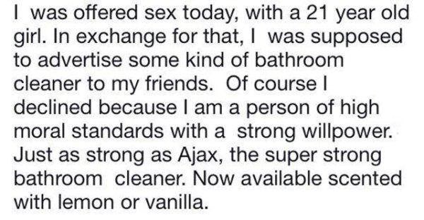 Pravi muškarac drži do morala!