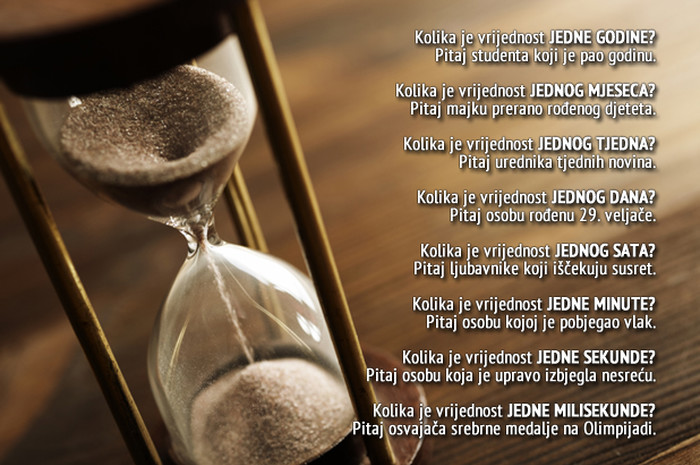 Znaš li vrijednost vremena?