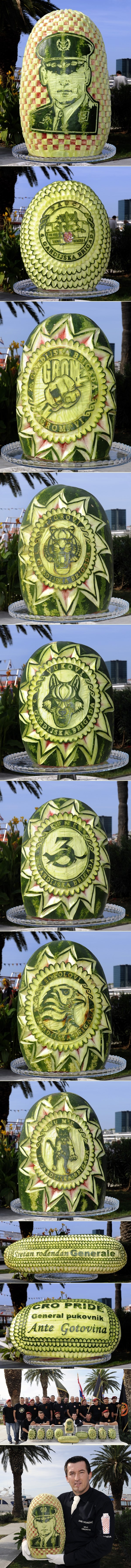 Generalu Gotovini za rođendan izrezbario lubenice