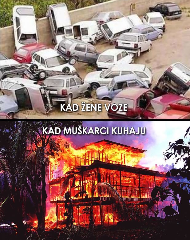 Što je gore, kad žena vozi ili kad muškarac kuha?