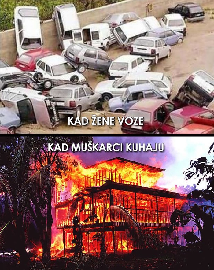 Što je gore, kad žena vozi ili kad muškarac kuha?