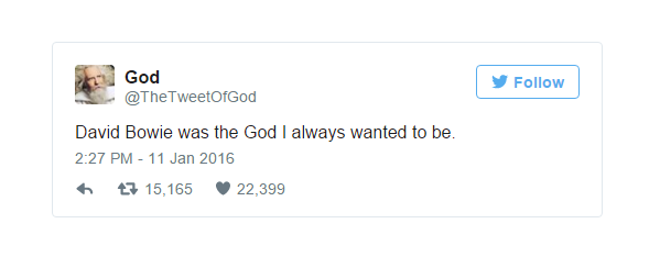 "Bog" se poklonio Davidu Bowieju