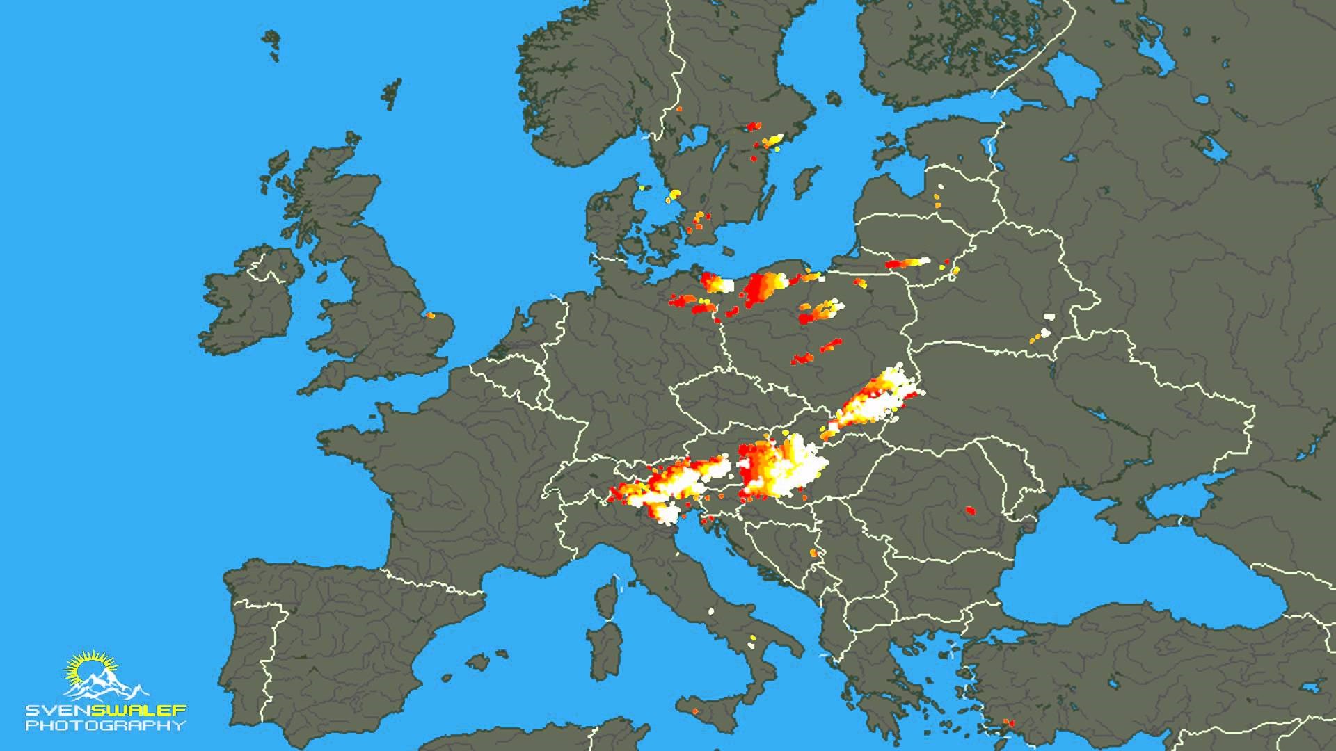 Pogledajte gdje je sijevalo i grmjelo ovog ljeta iznad europe u razdoblju 01/06/2015 - 31/08/2015 , u svega 5 minuta...