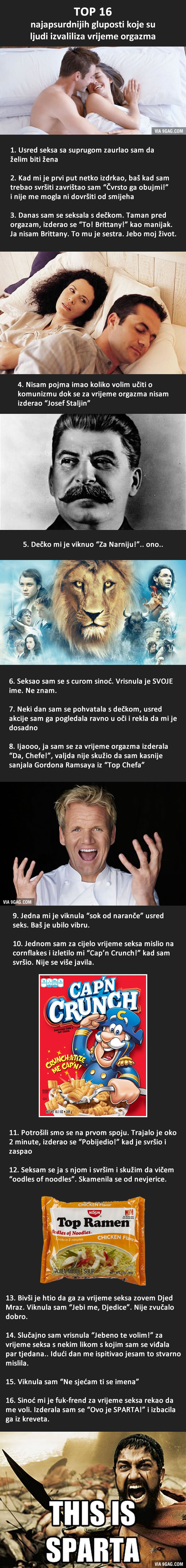 Najveće nebuloze koje su ljudima izletile usred seksa!