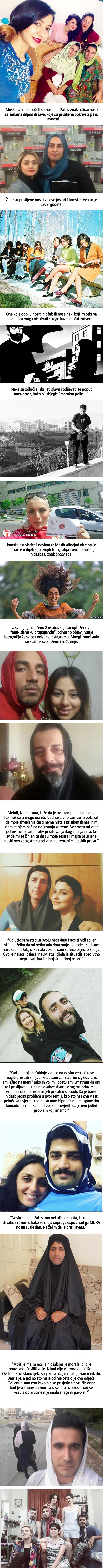 Muškarci Irana u borbi za ženska prava: Nose hidžab iz protesta!
