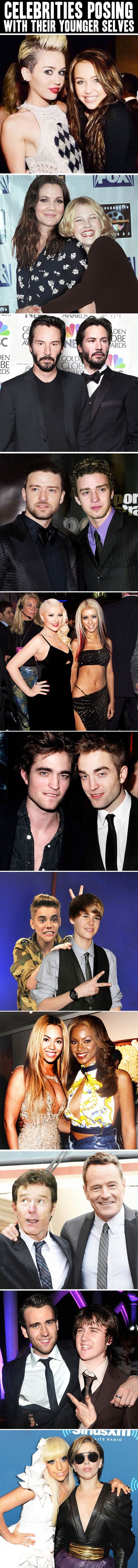 Celebrityji poziraju s mlađim verzijama sebe