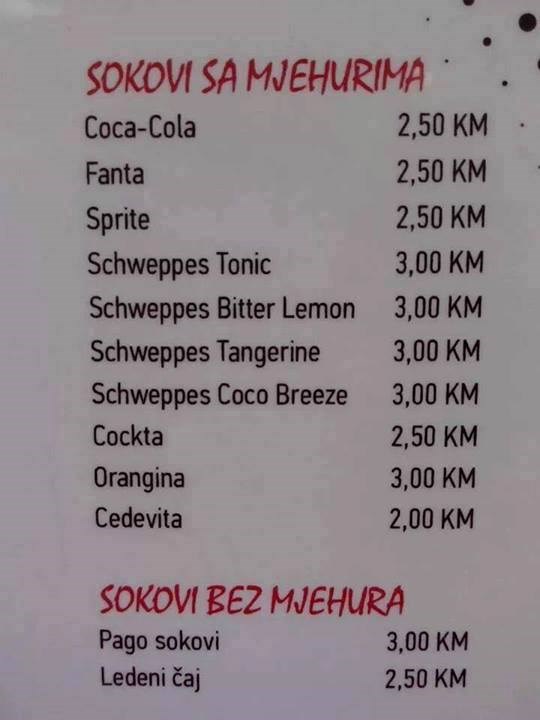 Sokovi u BiH imaju mjehure