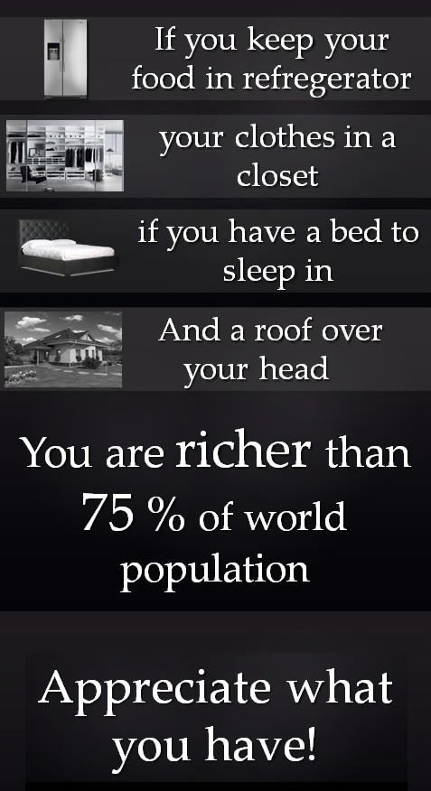 Bogatiji si od 75 posto svijeta: Daj malo zahvalnosti, ha?