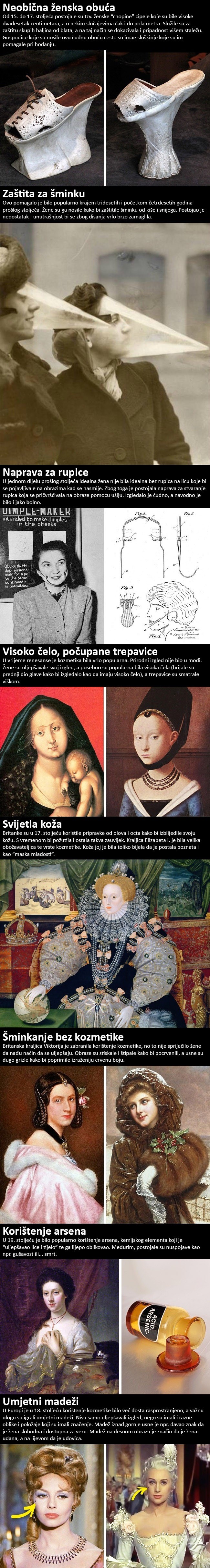 Moda i šminka u prošlosti: Nećete vjerovati što su sve žene nosile i radile da bi bile u trendu!