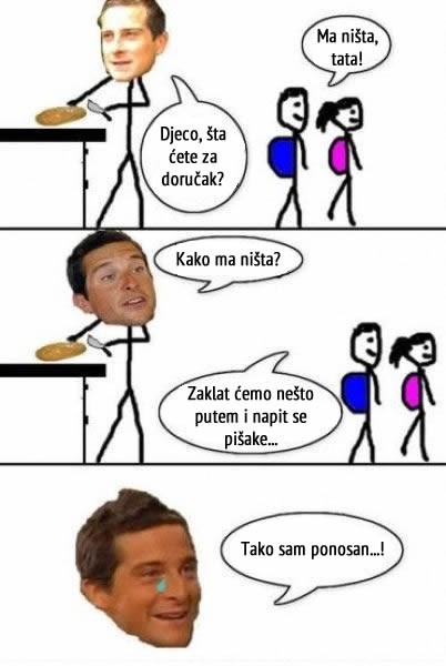 Bear Grylls ganut do suza: Djeca idu njegovim stopama
