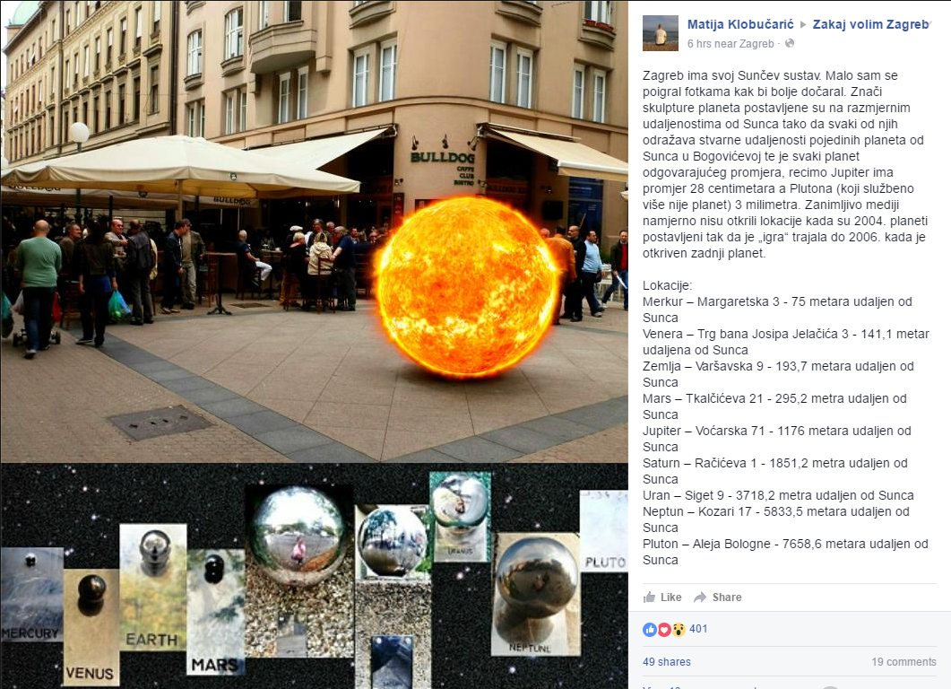 Znate li da Zagreb ima vlastiti Sunčev sustav?