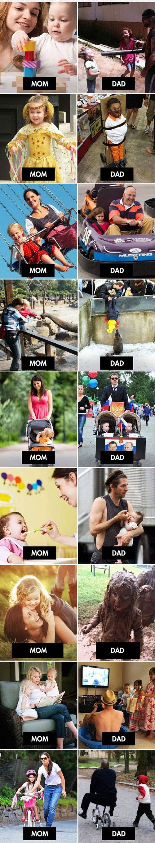 Majke i očevi imaju potpuno različite pristupe djeci i to izgleda urenebesno