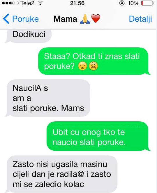 SMS PORUKE RODITELJA Kada mama nauči slati poruke!
