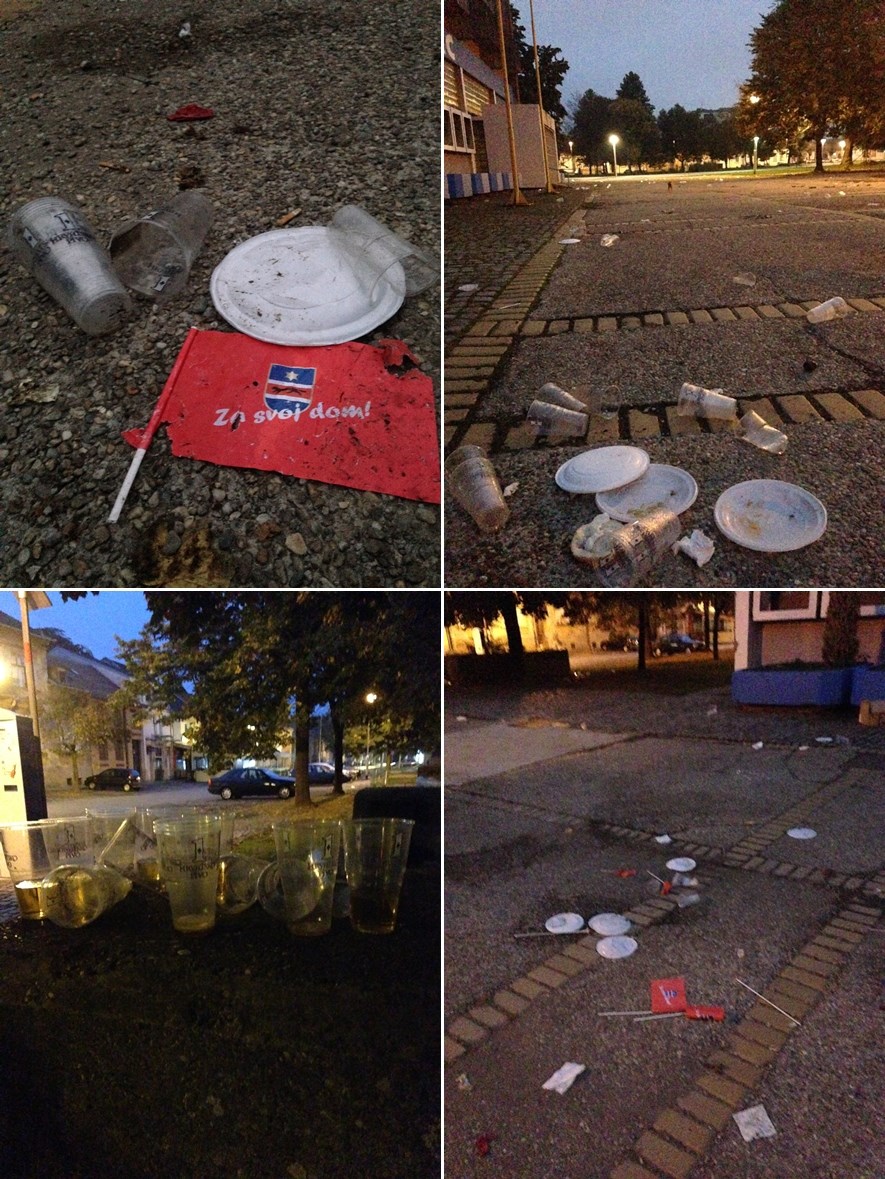 GALERIJA: Neodgojeni primitivci sa skupa HDSSB-a uništili Zrinjevac!