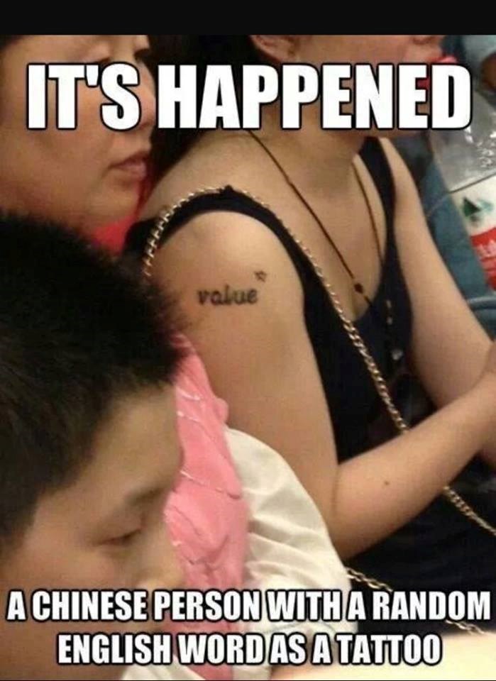 I to smo doživjeli - Kineskinja s besmislenom tetovažom na engleskom
