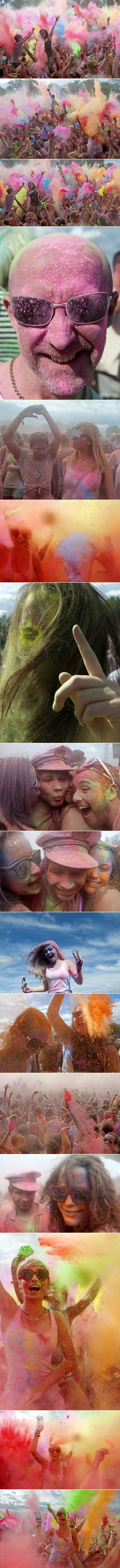 Otkačeni ulični festival u Dresdenu: Svi puni šarenog praha