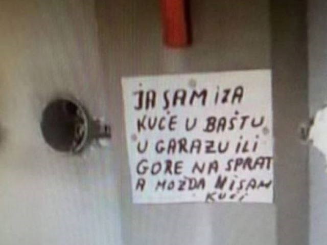 Ovaj je čovjek ostavio odličnu poruku na vratima kako bi ga mogli pronaći 