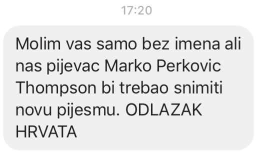 Thompson je dobio prijedlog za novu pjesmu koja bi se savršeno uklopila u današnju Hrvatsku