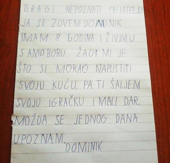 Dječak dobra srca poslao dirljivu poruku uz donaciju