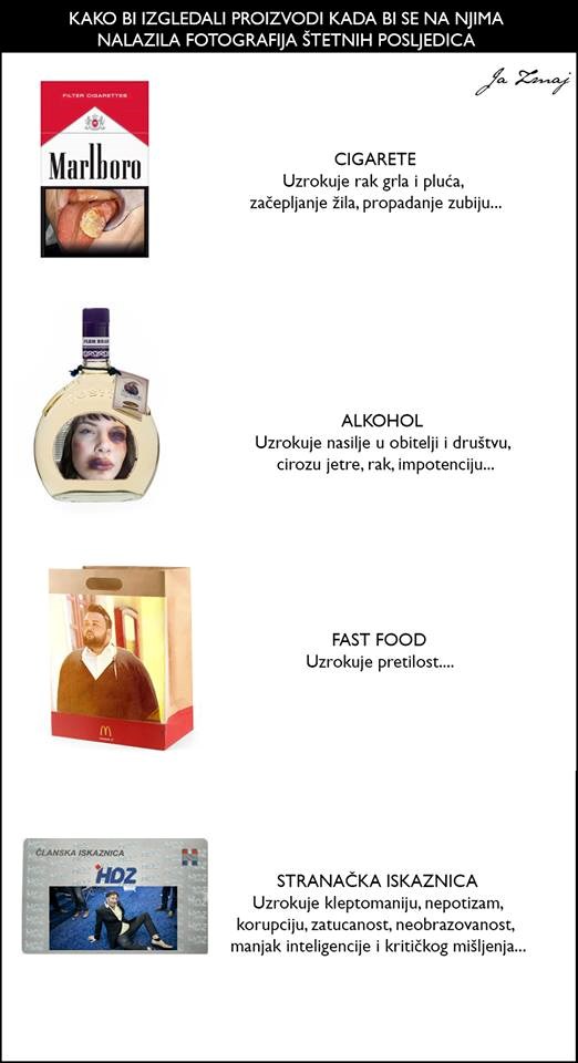 Ovako bi proizvodi izgledali kada bi na njih stavili fotografije štetnih posljedica