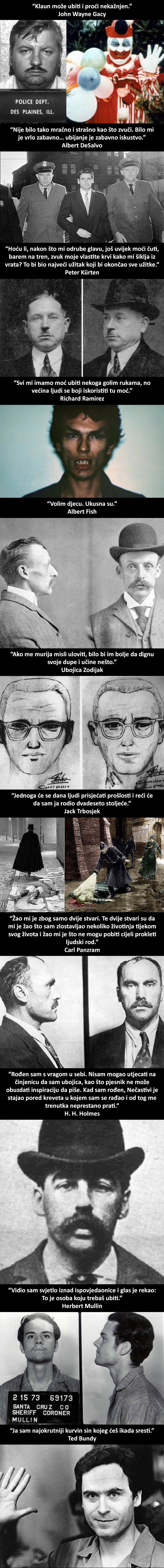 Ovo su uznemirujuće izjave serijskih ubojica koje dokazuju da se nimalo ne kaju zbog svojih zločina