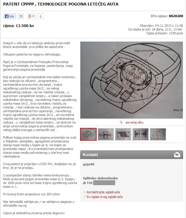 Trebaš patent za leteći auto? Vidi male oglase, normalno!