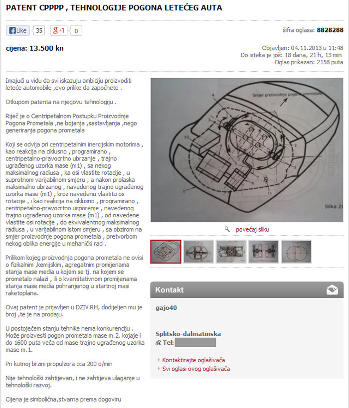 Trebaš patent za leteći auto? Vidi male oglase, normalno!