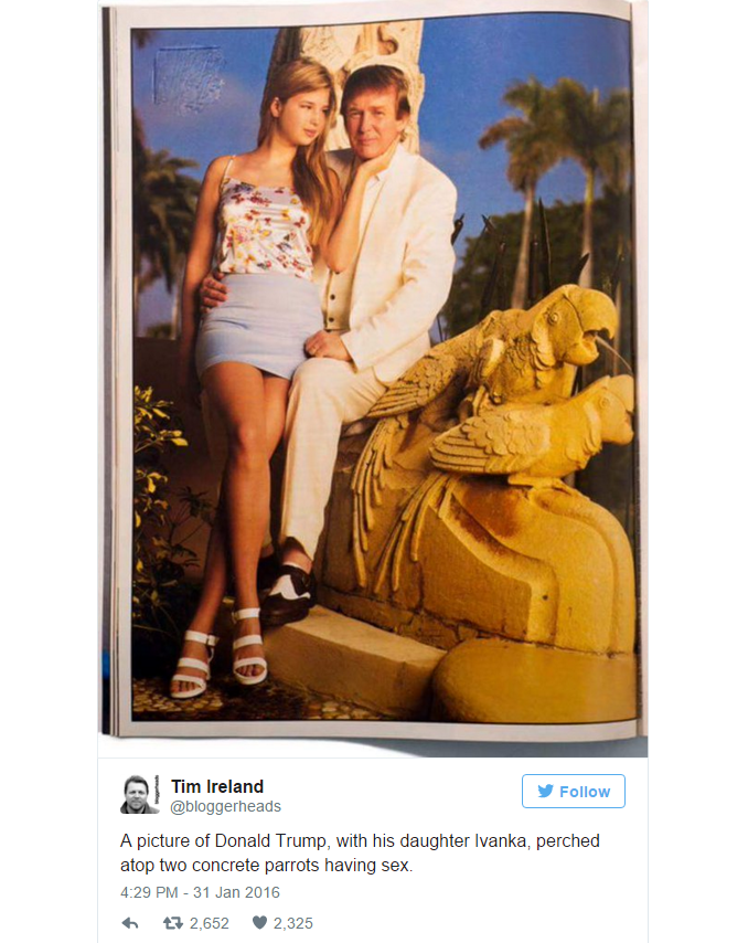 Strest ćete se od gađenja na sliku Donalda Trumpa i njegove vlastite kćeri