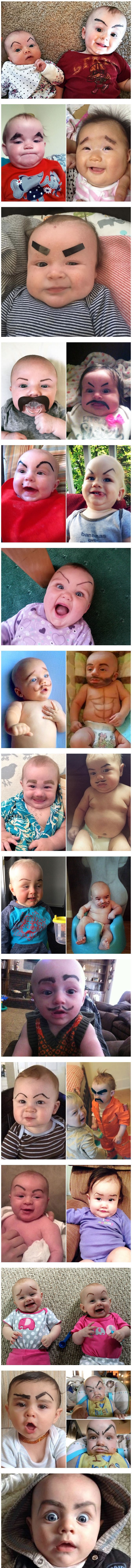 Fotke klinaca s nacrtanim obrvama apsolutni su hit na internetu i nasmijat će vas do suza