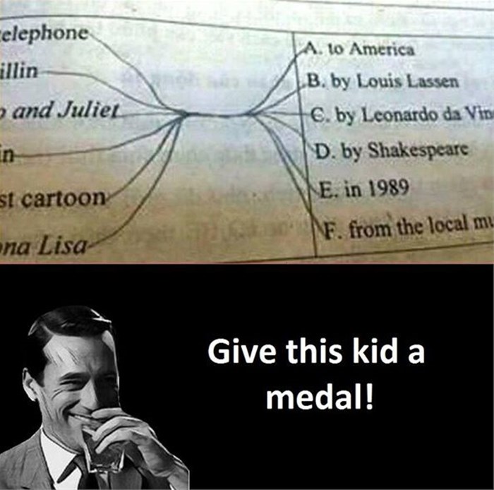 Ovaj dječak je zaslužio zlatnu medalju zbog odgovora na pitanje u testu