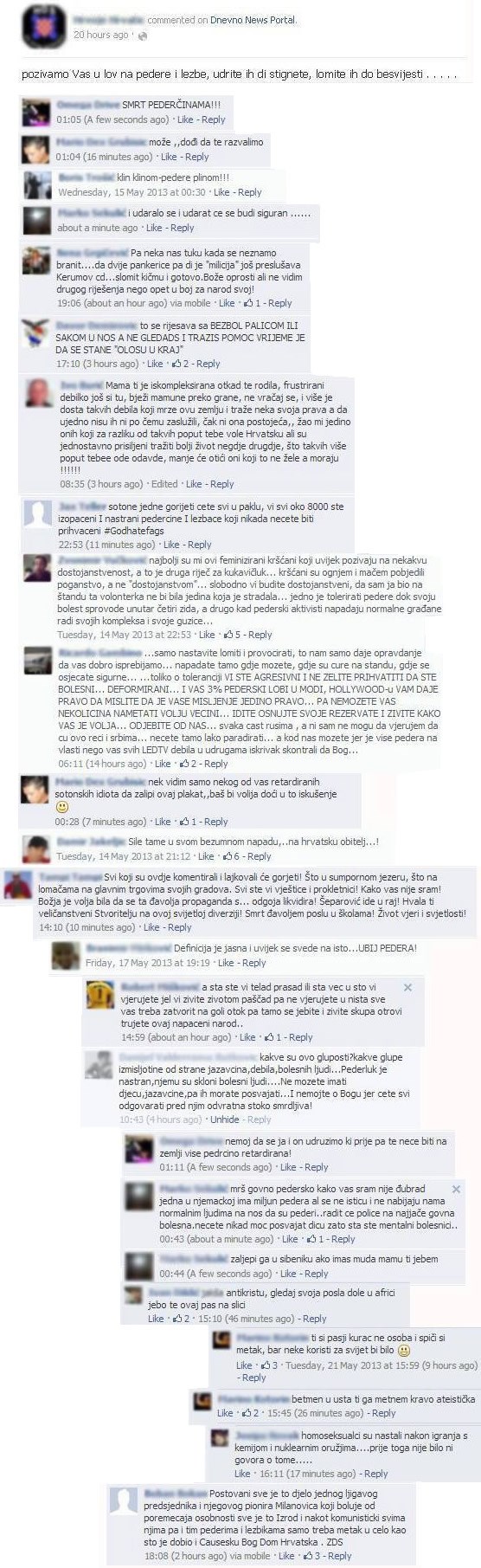 Za obitelj: Klanje, ubijanje, palice, spaljivanja, uvrede..