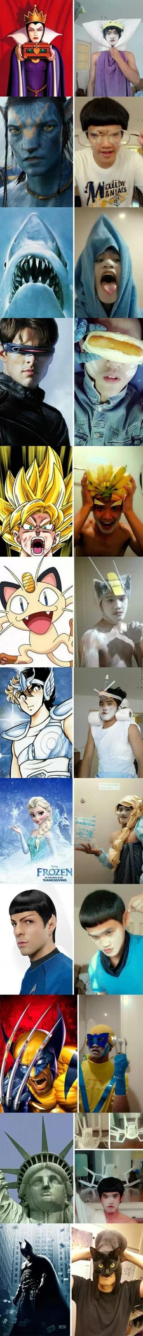 Njegov je hobi maskiranje u poznate likove, a njegovi kostimi nasmijat će vas do suza