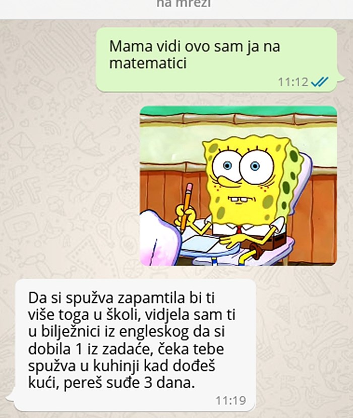 Mami je za vrijeme nastave slala poruke, a onda je dobila odgovor zbog kojeg je požalila slanje sličice