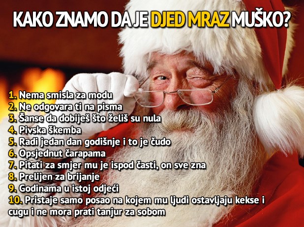 Ključni dokazi da je Djed Mraz zaista muško!