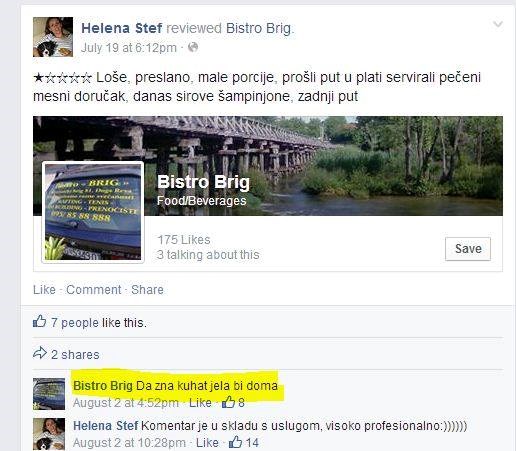 Restoran ženi: "Da znaš kuhat, jela bi doma"