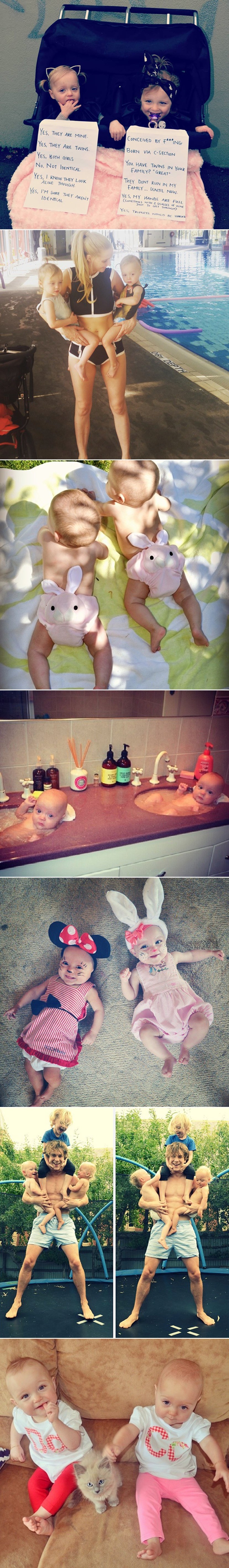 GALERIJA: Mami blizanaca dojadila popitkivanja, na djecu nakačila poruku smorovima