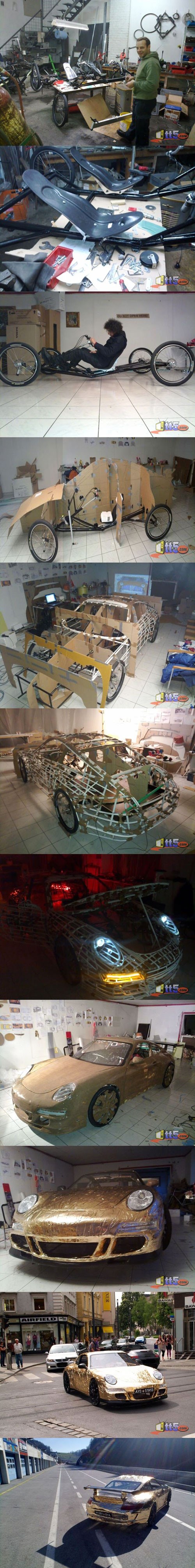 Ovaj je čovjek pomoću kartona u vlastitoj radionici napravio Porsche