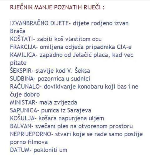 Neobičan rječnik manje poznatih riječi