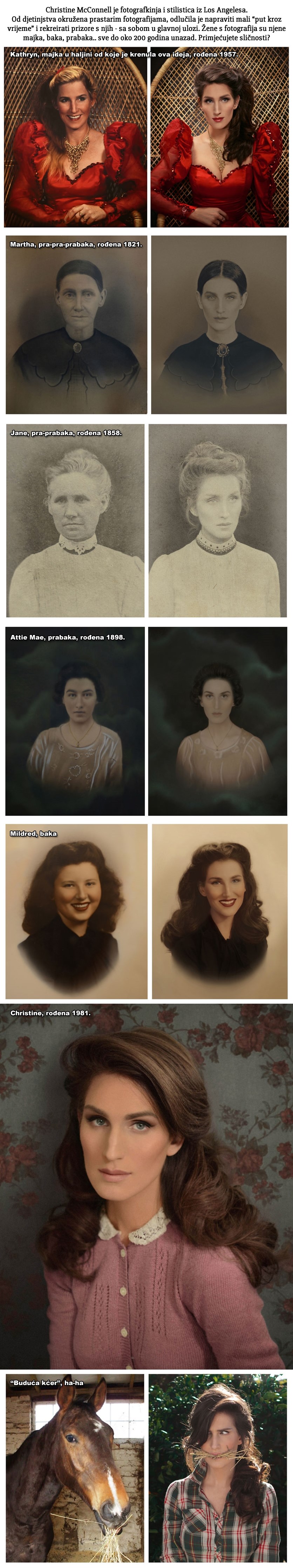 Galerija: Rekreirala fotografije svojih predaka sa sobom u glavnoj ulozi