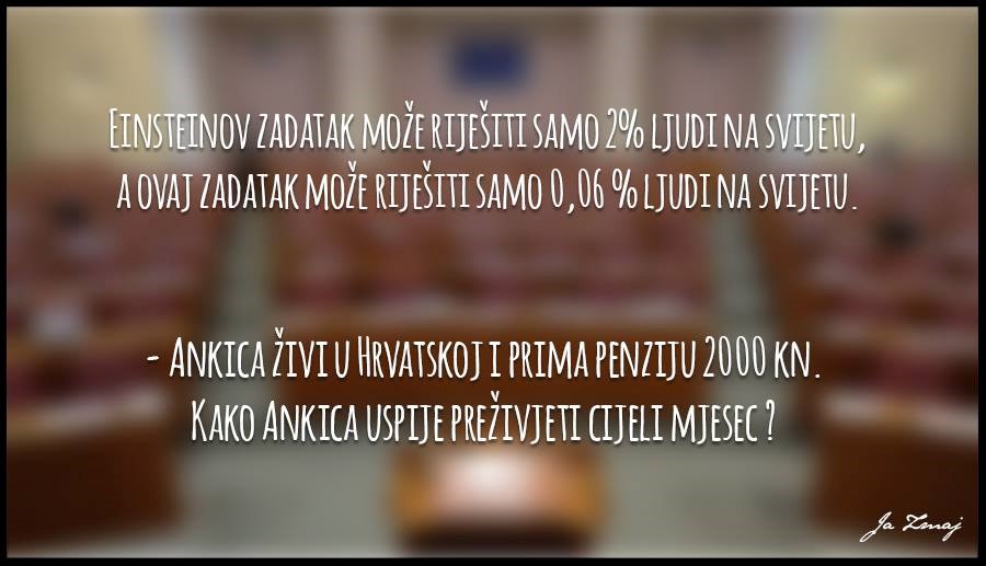 Ankica prima mirovinu 2000 kuna: Ovaj zadatak skoro nitko ne može riješiti!