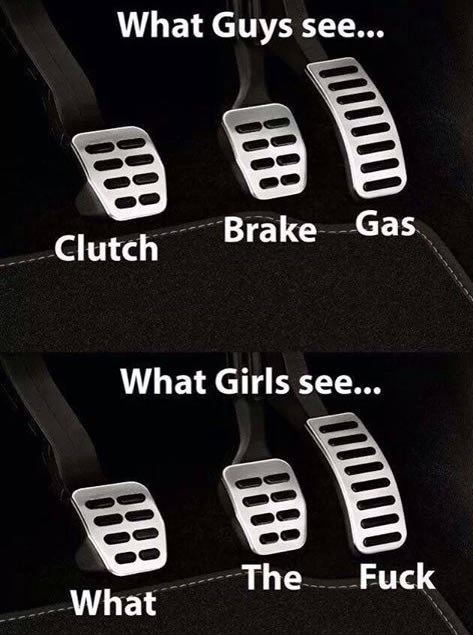 Kako žene vide pedale u autu?