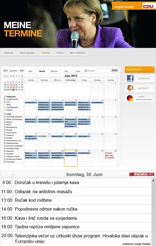 Ekskluzivno: Pretrpani nedjeljni raspored Angele Merkel
