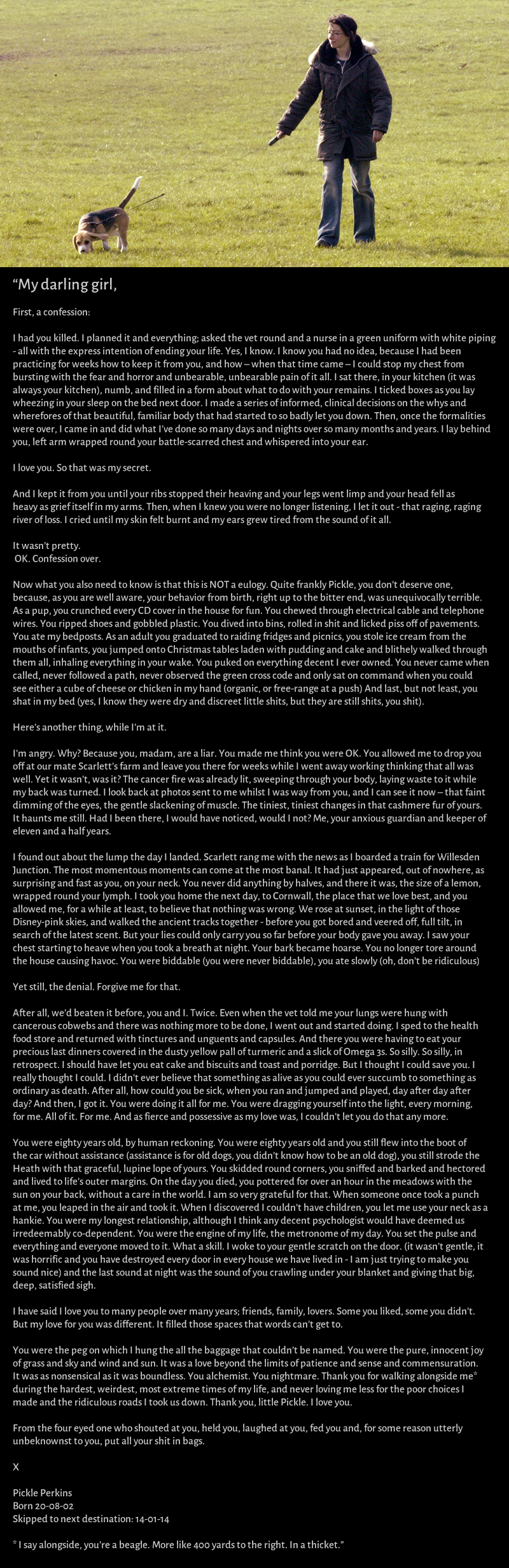 Morala si je ubiti psa: Ovo je njeno pismo isprike ljubavi svog života
