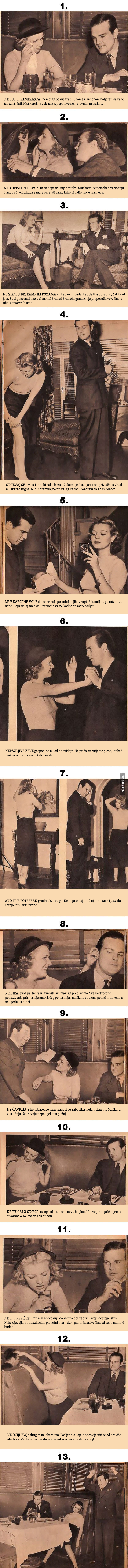 TOP 13 savjeta za žene iz 1938.: Kako ne ispasti laka na spoju!