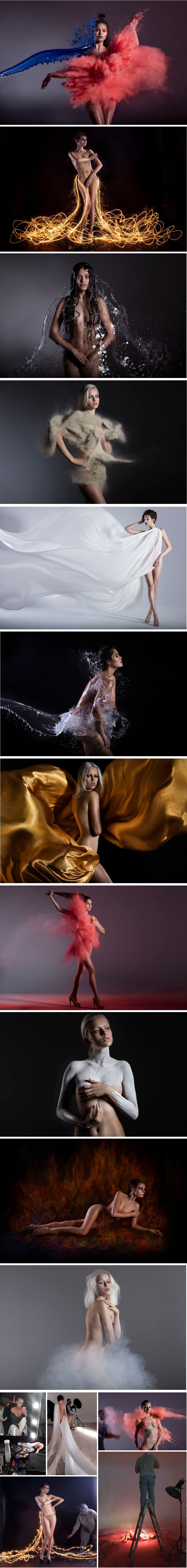 Svoje modele oblače u vjetar, vatru, vodu i zemlju, a iz toga nastanu hipnotizirajuće fotke