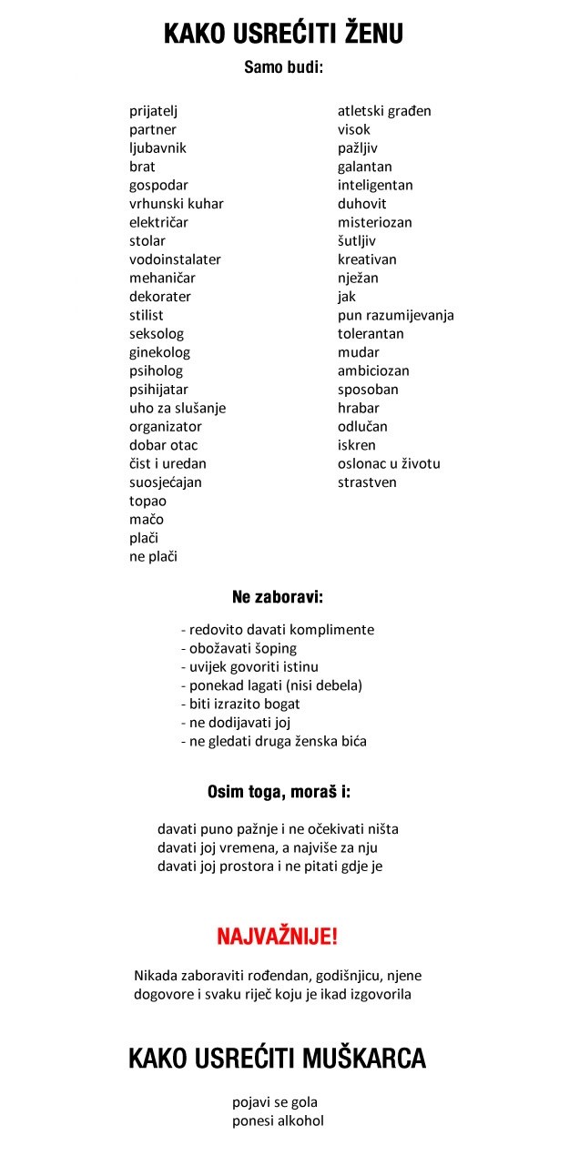 Kako usrećiti ženu